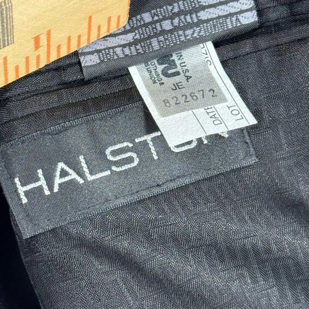 Halston‎ Pure Wool Men's 40R Blazer USA Made Sports Coat Black White 2 Button